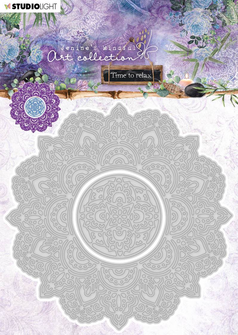 Matrice de découpe mandala "Mindful Art" de Jenine 13cm "Time to Relax 2.0" 127x127mm n°12