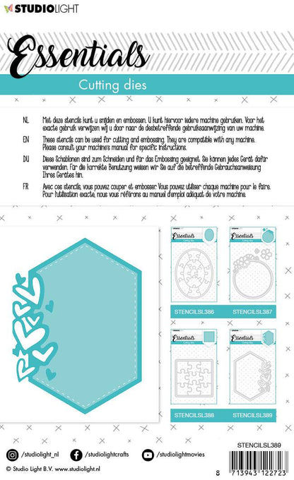 Cutting Die Small shape hexagon hearts Essentials 90x122mm nr.389