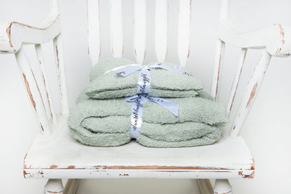 Couverture double couche imprimée pour tout-petits, motif sauge du désert uni