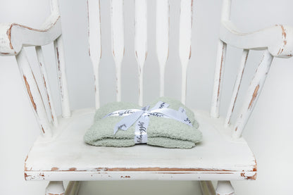 Couverture double couche imprimée pour tout-petits, motif sauge du désert uni