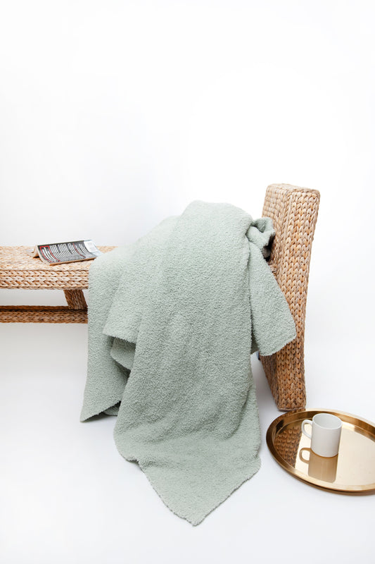 Solid Doubled Layered in Desert Sage Twin Bed Blanket