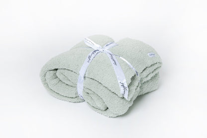 Desert Sage Solid Double Layered Print Extended Throw