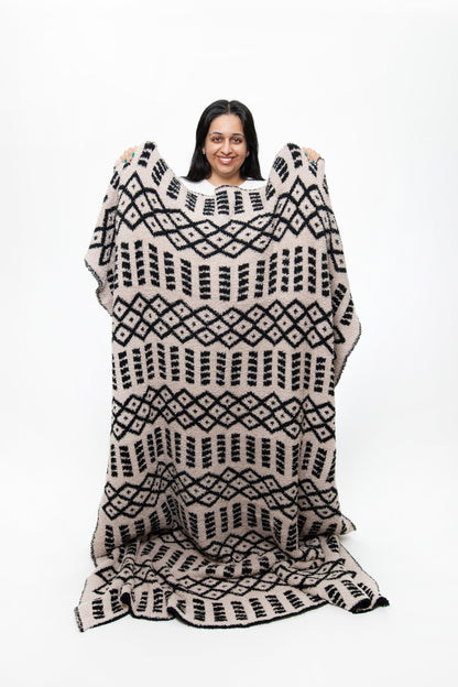 Tap Shoe & Rainy Day Diamond Point Print Extended Throw