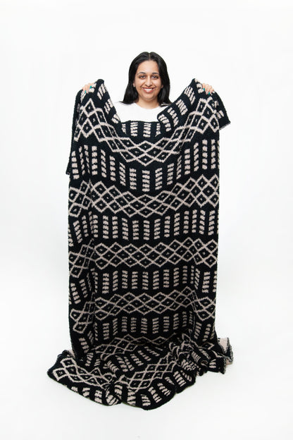 Tap Shoe & Rainy Day Diamond Point Print Extended Throw