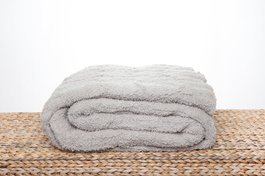 Foggy Dew Cable Knit Print Throw