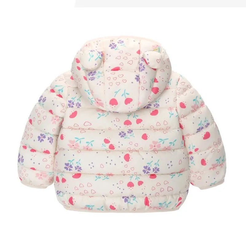 Enfants Garçons Bébé Vestes Légères à Capuche en Duvet Vêtements d'Extérieur Chauds Automne Enfants Filles Manteaux Imprimé Dinosaure Dessin Animé Vêtements Décontractés