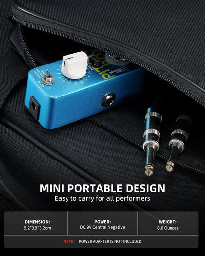 Pédale d'effet guitare mini Lekato - harmoniseur, octaver avec changement de hauteur et réglage de décalage de tonalité, True Bypass Compact Fx