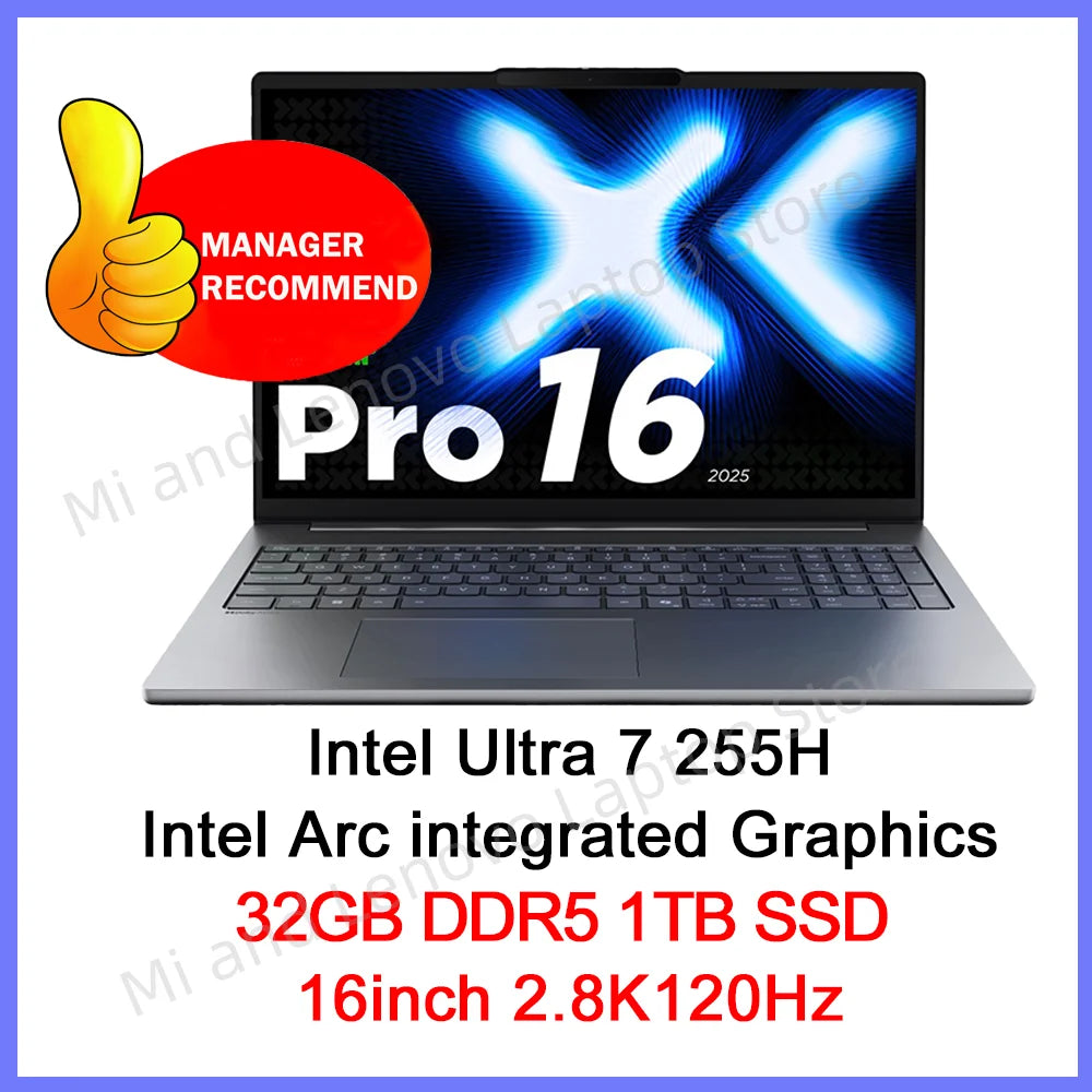 Lenovo Xiaoxin Pro16 2025 Ultra7 255H 16inch 32GB 1TB 2.8K 120Hz Grey