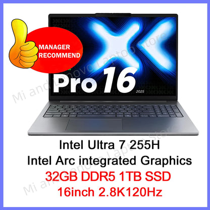 Lenovo Xiaoxin Pro16 2025 Ultra7 255H 16inch 32GB 1TB 2.8K 120Hz Grey