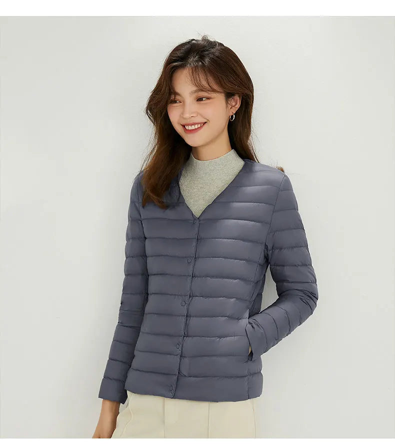 Top Grade 90% White Duck Down Women Ultra Lightweight Packable Line Jackets 2023 New Autumn Winter Keep Warm Puffer Coats