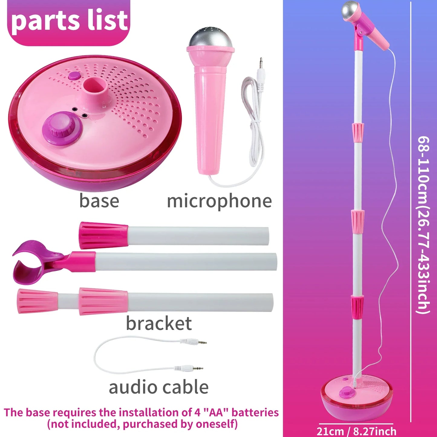 Kids Karaoke Machine with Microphone and Adjustable Stand, Rhythm lighting for Fun Musical Effects, Christmas/Halloween/New Year
