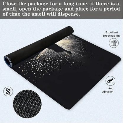 Jesus & Cross Mouse Pad Large Desk Accessories Desk Pad Rubber Base with Stitched Edge Mousepad Non-Slip Mousepad for Office