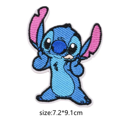 Dessin animé mignon Anime Stitch Écusson thermocollant pour vêtements T-shirt sac chaussures Patch Stitch autocollants pour vêtements autocollant en tissu brodé