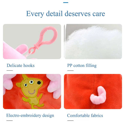 19CM Genuine Peppa Pig George Stuffed Plush Toys High Quality Keyring Hot Cartoon Animal Doll Pendant Children's Birthday Gifts