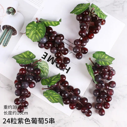 5PCS 12/18/24/36/60/85/100 Heads Artificial Grapes Christmas Halloween Wedding Party Home Garden Hanging Decoration Fake Fruits
