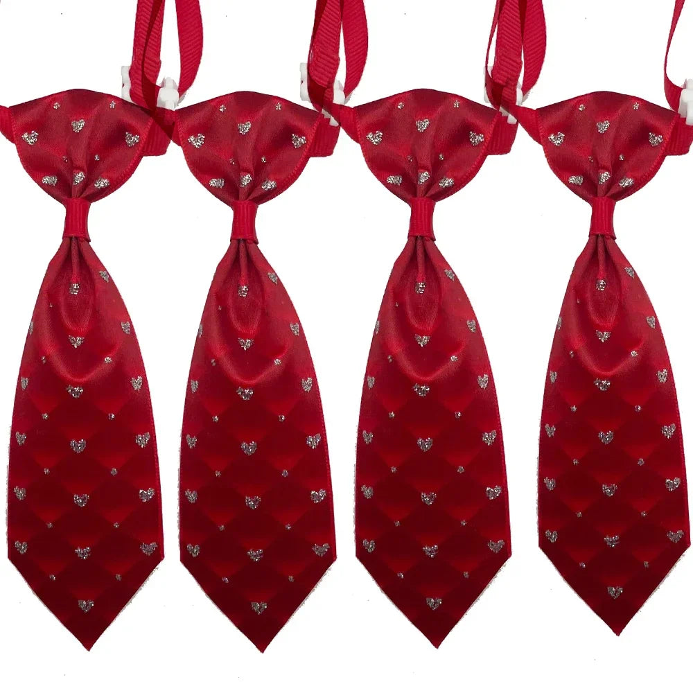 50pcs mignon chien noeud papillon amour coeur Style fournitures pour animaux de compagnie saint valentin petit chien rouge chiot noeud papillon chien chat collier accessoires