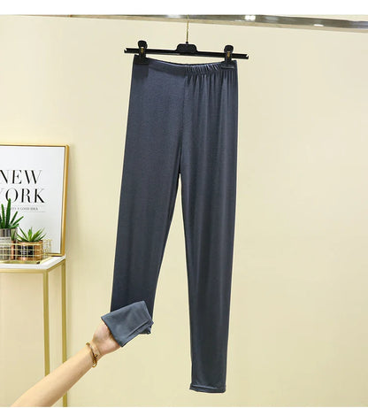 Leggings ajustés taille haute en modal, fins et élastiques, pour le printemps et l'automne, sous-vêtements, vêtements d'intérieur, pantalons longs grande taille