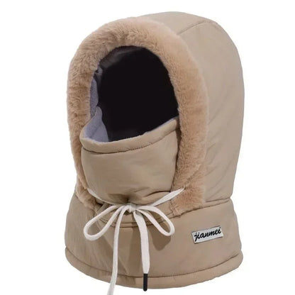 Cagoule thermique pour temps froid, écharpe d'hiver, capuche coupe-vent, chapeau en peluche, chauffe-cou, masque facial de Ski pour les activités de plein air
