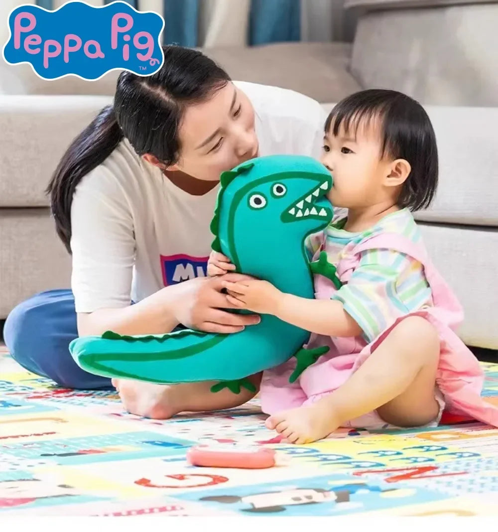 Peppa Pig Monsieur Dinosaure de George Pig Peluche Réversible Poupée Kawaii Décoration Maison Chambre Cadeau Jouet Enfant Anniversaire Noël