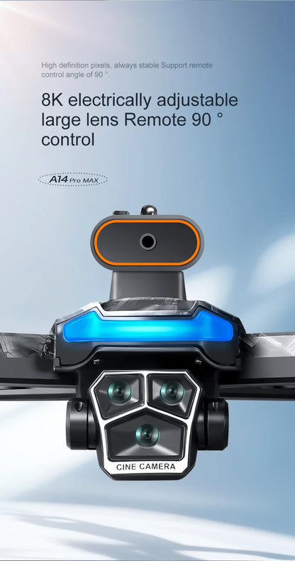 Xiaomi A14 MAX Drone sans brosse 8K trois caméra HD télécommande avec écran flux optique Intelligent pliable quadrirotor