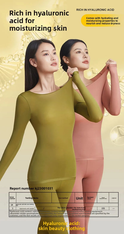 37 Women's Thermal Underwear Base Layer Shirt Skin Beauty Garment Ultra-Light Long Sleeve Thermal Set