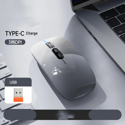 Dual Mode 2.4G Wireless Mouse One-Click Desktop Function Type-C Rechargeable Silent Backlight Mice for Laptop PC New