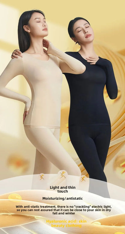 37 Women's Thermal Underwear Base Layer Shirt Skin Beauty Garment Ultra-Light Long Sleeve Thermal Set