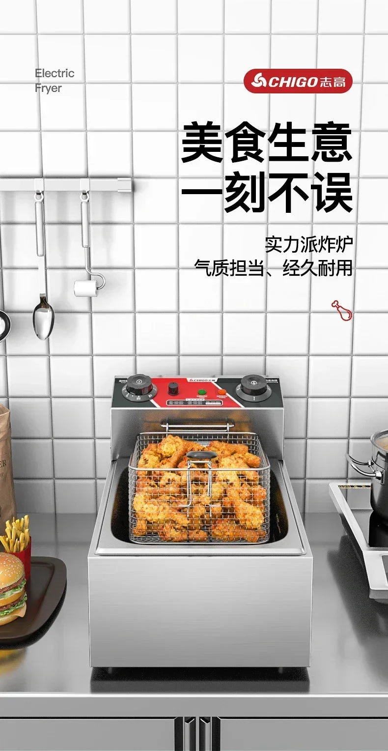 Friteuse Électrique 220V pour Cuisine, Friteuse à Frites Commerciale, Minuteur, Arfrai 10L Ar CW