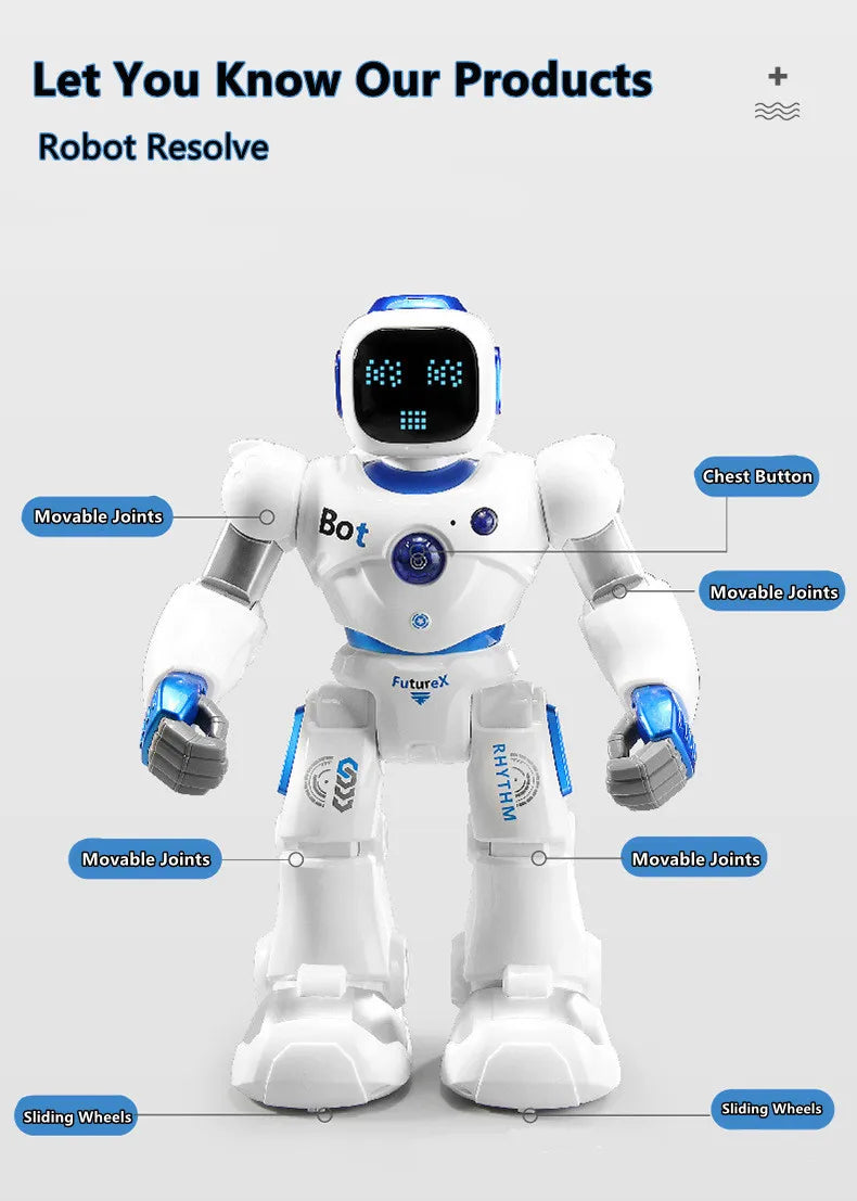 Application Control 2.4GHz, Dual Mode Programming, Demo, RC Robot, Walk/Slide Switch, Touch Sensing, Voice Recording, Singing, Dancing, Puzzle, RC Toys
