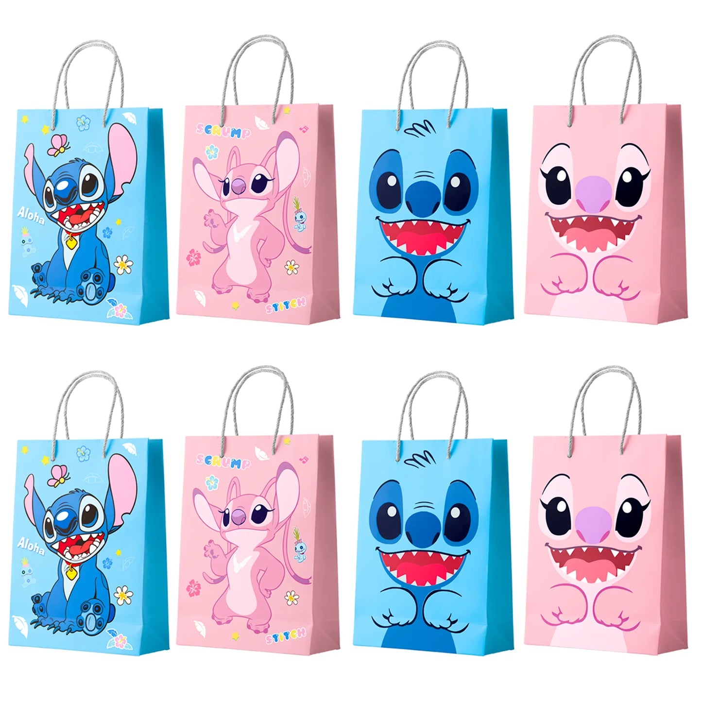 Sacs cadeaux de fête Stitch - 16 sacs à friandises Stitch/sacs à surprises Stitch/sacs à goodies Stitch pour les décorations de fête Stitch