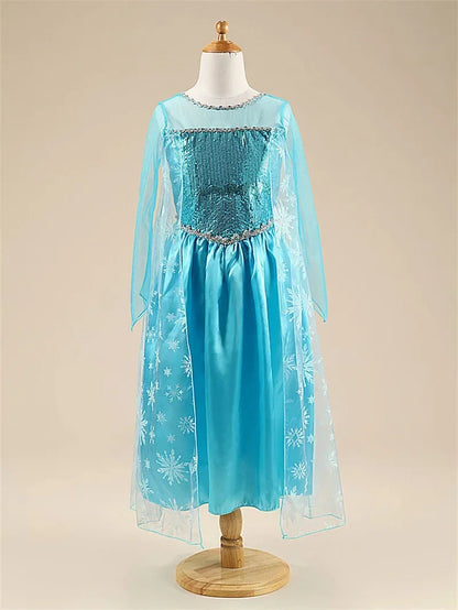 Elsa Costume for Girls 2024 Carnival Party Snow Queen Luxury Cosplay Costume Birthday Party Outfit Elsa Princess 3-10Y Kid Dress