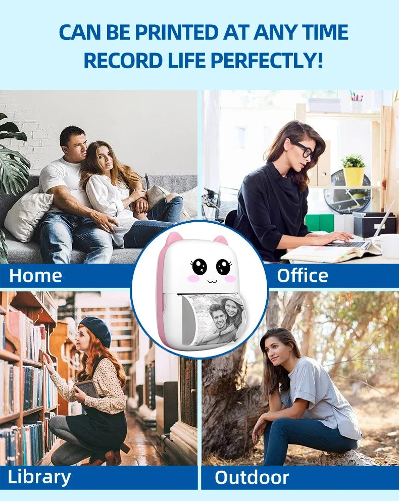 MINI Portable Thermal Printer Wireless Memo Label Machine 200dpi Bluetooth Inkless Pocket Imprimante Phone Notes Printing Paper