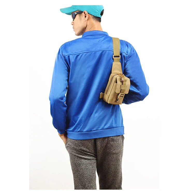 Petit sac de poitrine de Camouflage antivol pour l'extérieur, sac à bandoulière de randonnée en Nylon pour chasse, pêche, Camping, Cycking