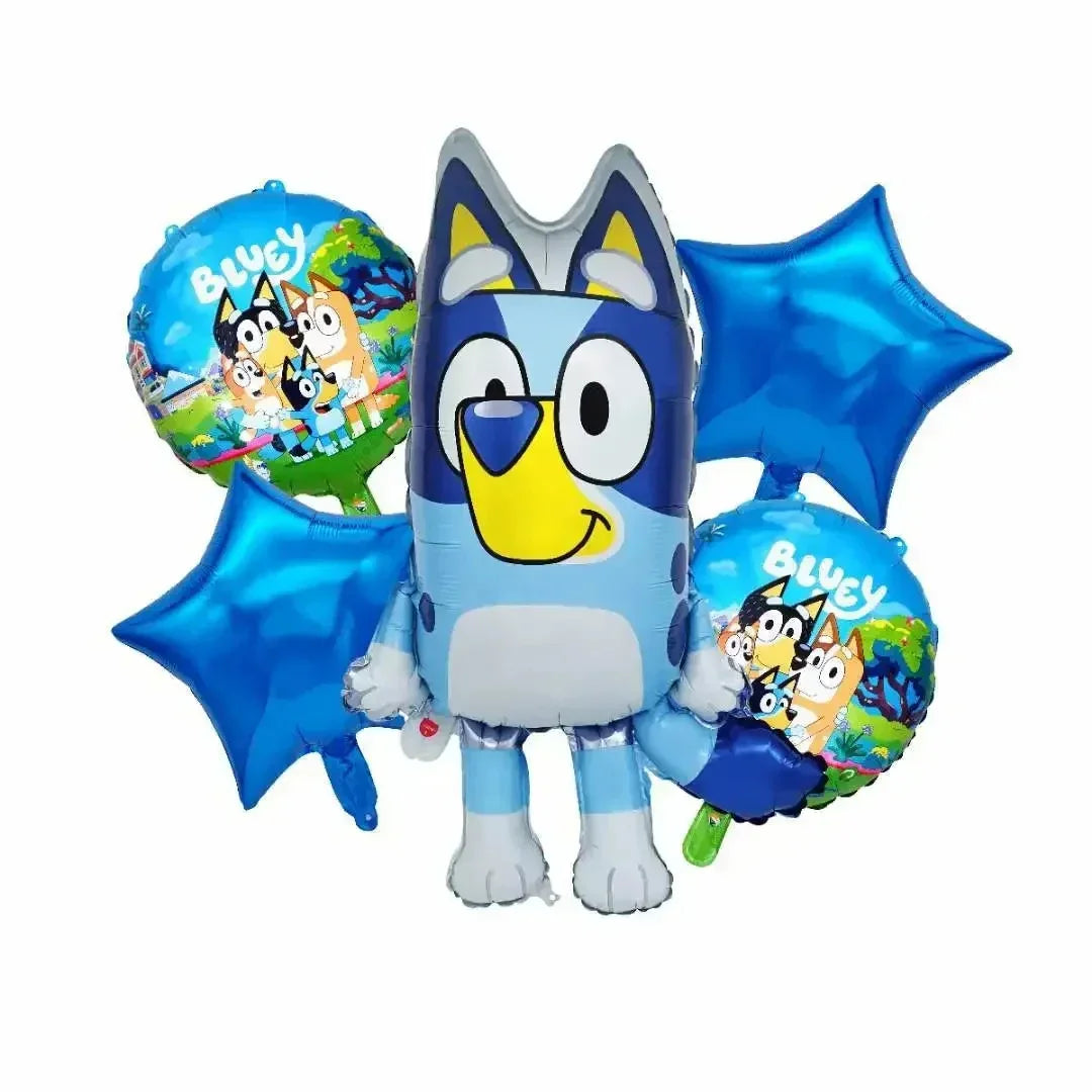 New Cartoon Bluey Family Aluminum Balloon Cartoon Game Toy Blue Orange Brouy Balloon Decoration Set Birthday Party Supplies