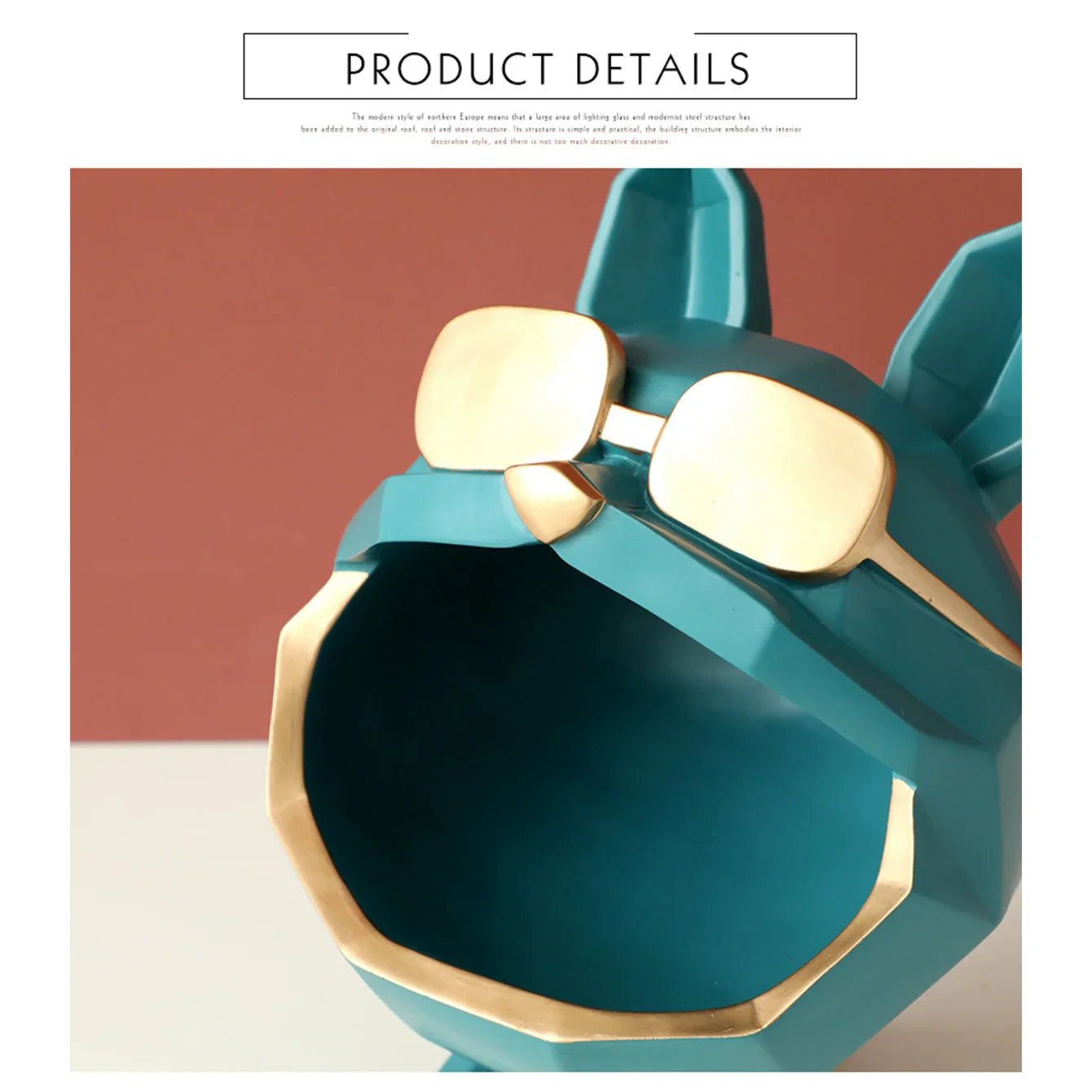 Sculpture en résine pour chien, Statue d'animal à grande bouche pour décor avec boîte de rangement pour porte-clés, Figurine de chien, ornement, cadeau de décoration