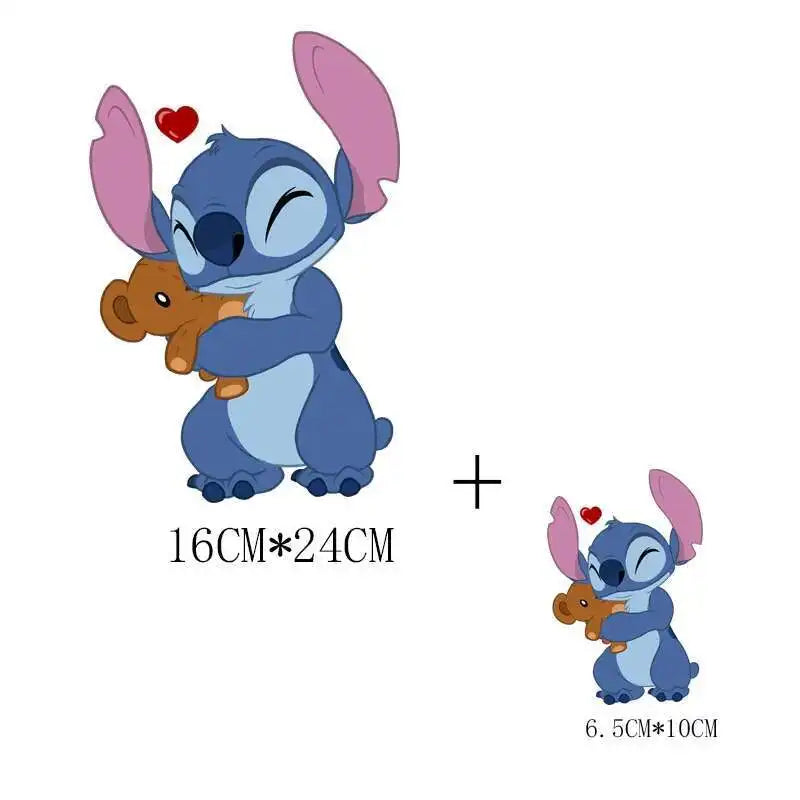 Cute Stitch MINISO Lilo & Stitch Heat Transfer Stickers Iron-on Transfers For Clothing Thermoadhesive Adhesive Patches Kawaii