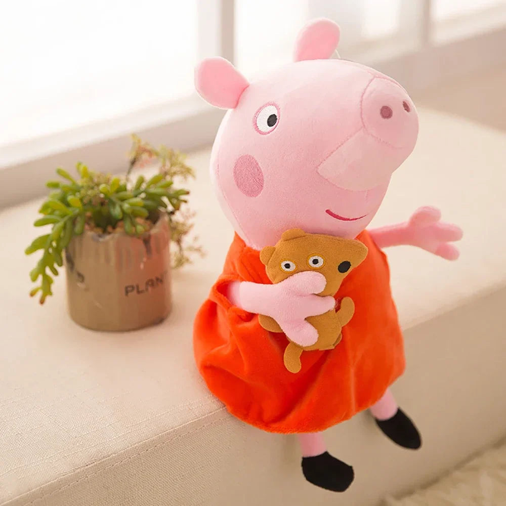 Jouets Peppa Pig 30CM Kawaii Cochonnet George Cochonnet Papa Cochonnet Maman Dessins Animés Poupées Décoration Chambre d'Enfants Coussins Oreillers Cadeaux