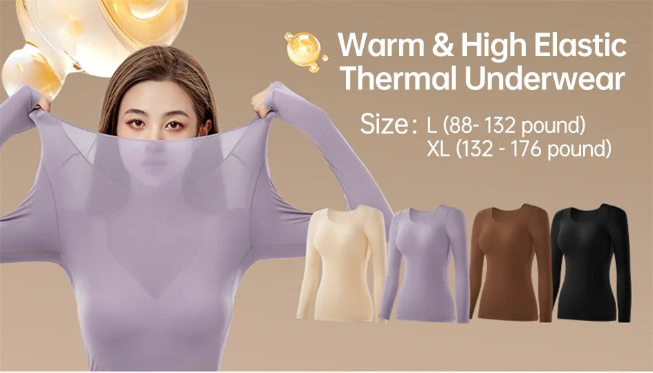 POKARLA 1 ensemble de sous-vêtements thermiques chauds intimes Sexy longs Johns femmes en forme de ensembles femme col moyen vêtements de mise en forme thermique