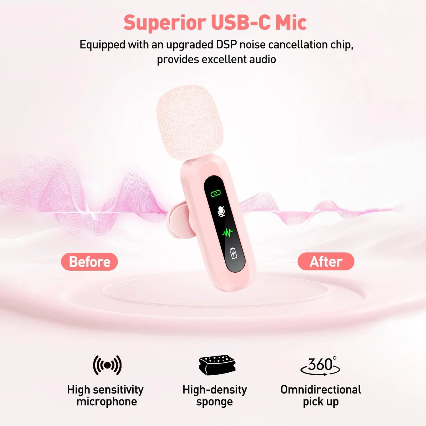 Microphone cravate sans fil pour iPhone, Android, PC : enregistrement audio-vidéo, suppression du bruit, micros cravates pour TikTok en direct, YouTube