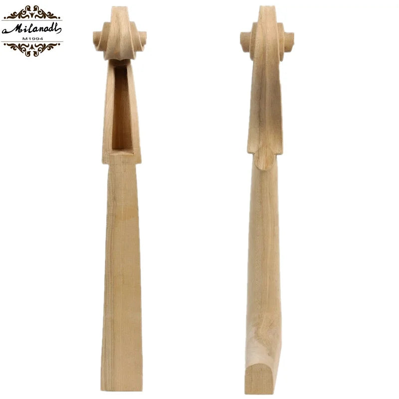 1pc unfinished 4/4 3/4 1/2 1/4 cello neck head scroll full size unvarnished DIY cello parts accessories