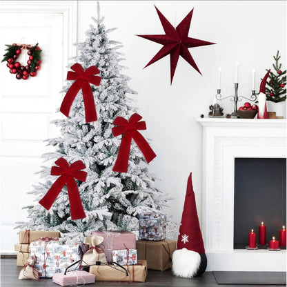 Grand nœud papillon de noël suspendu, pendentif en velours rouge pour porte, décoration de fête de noël du nouvel an 2026, nouvelle collection