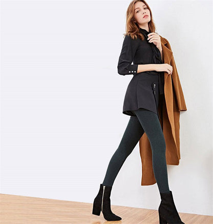 Femmes hiver Leggings chaud Leggins taille haute couleur unie velours femmes épaissi velours Leggings décontracté extensible Leggings