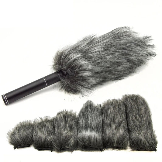 Microphone Windscreen Cover Furry Windscreen Wind Cover Windproof Microphone Sleeve 9-24cm for Interview Microphone