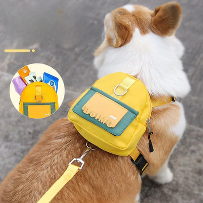 Animal de compagnie auto sac à dos animal de compagnie auto-sac à dos dessin animé chien poitrine petit cartable chat chien en plein air voyage chien sac à dos fournitures pour animaux de compagnie en gros