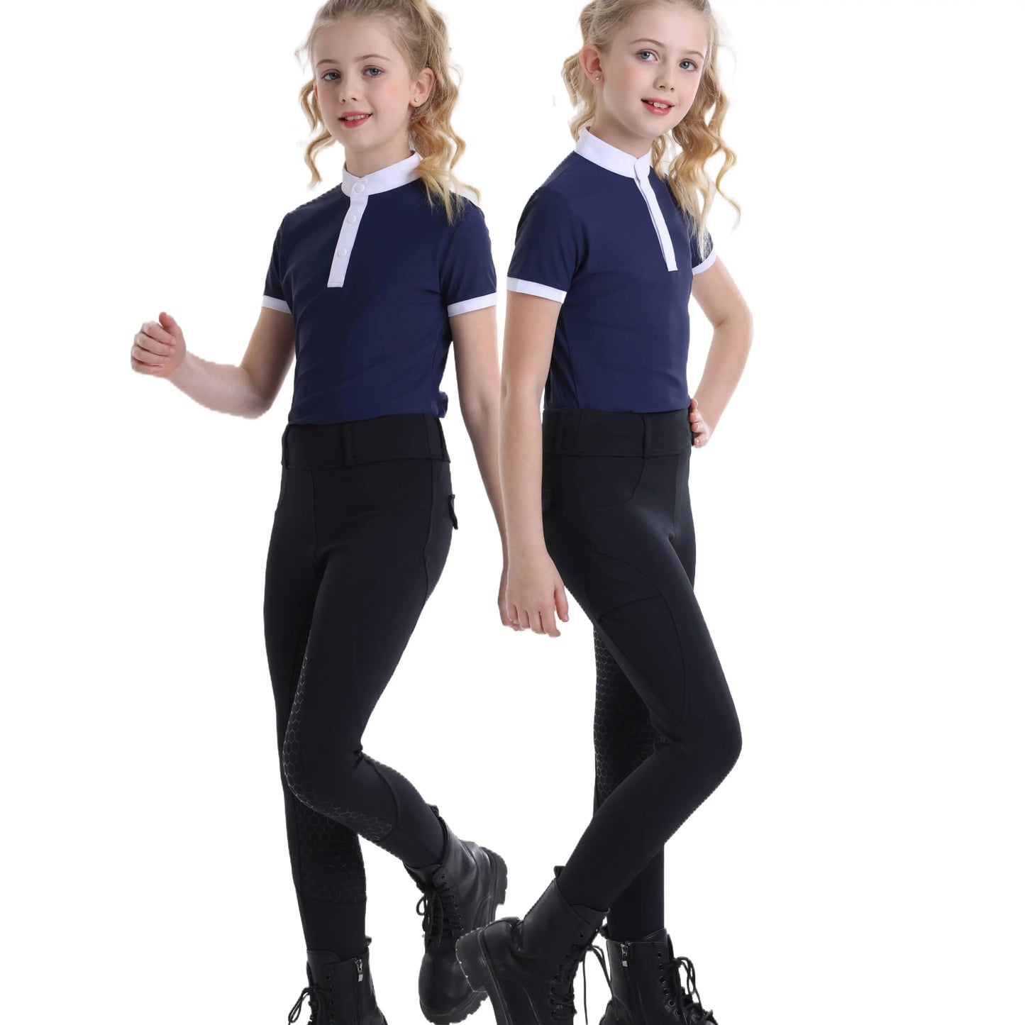 Summer children's equestrian pants high elasticity knitted children's horse riding pants full silicone