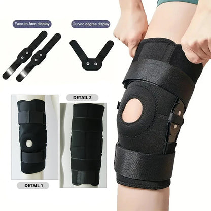 Genouillères articulées rotuliennes orthopédiques pour la douleur au genou avec ressorts Compression attelle en acier amovible Support genouillère