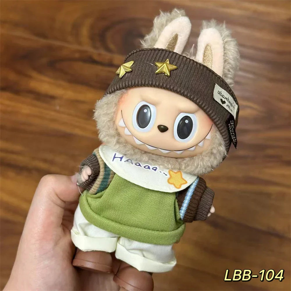 Peluche Labubu 15-17cm Vêtements de poupée Accessoires Labubu Set de vêtements cool et beau Cadeaux