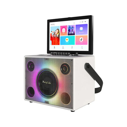 Karaoké tout-en-un avec écran tactile, sans fil, intelligent, Bluetooth, système Android, machine puissante, haut-parleur avec micro