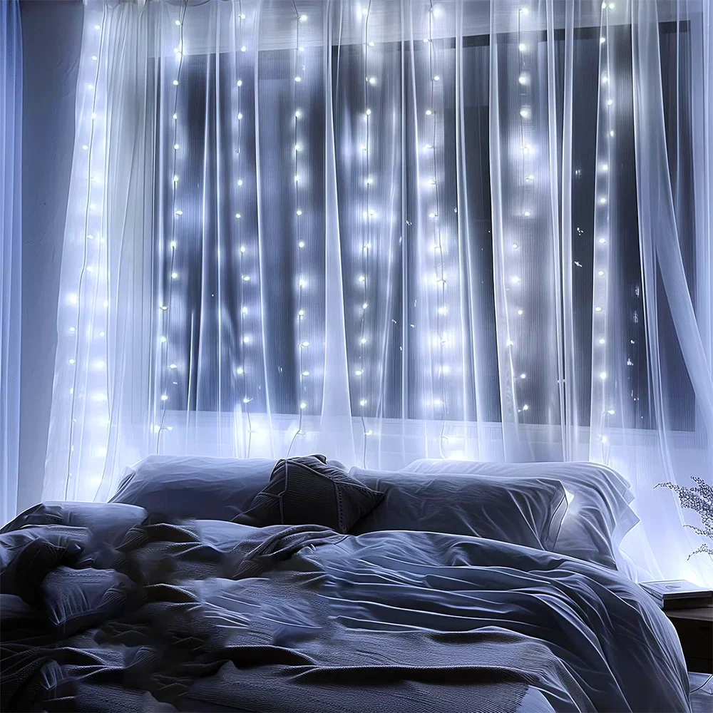 220V LED Curtain Light, Holiday Curtain String Light, Indoor and Outdoor, Christmas Decoration, Fairy Lights