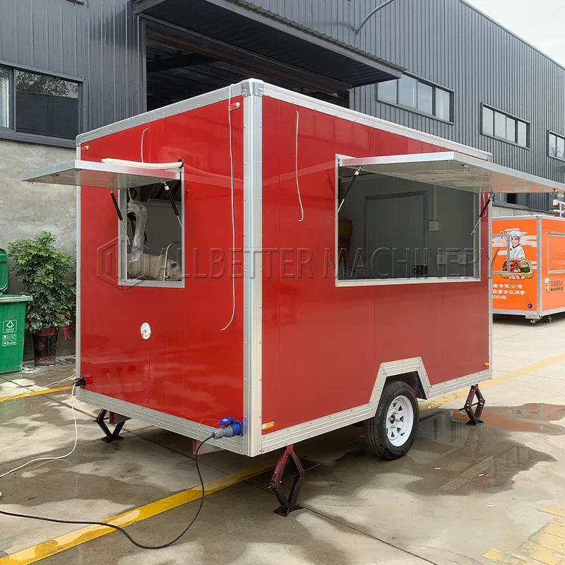 Allbetter Stainless Steel Mobile Food Trailer Hot Dog Carts Concession Food Trailer Towable Food Truck for Sale